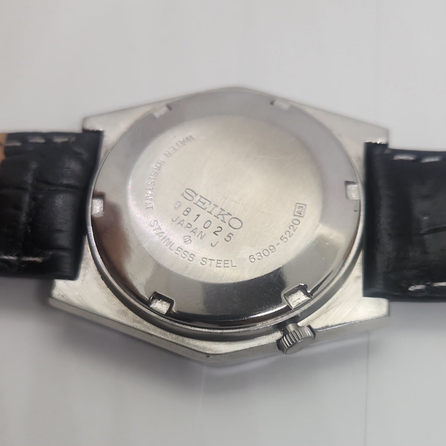 Vintage 1980 Original Seiko 5 Automatic 6309-5220 black face 17 Jewels Day-Date Japanese Men's Wrist Watch OG58