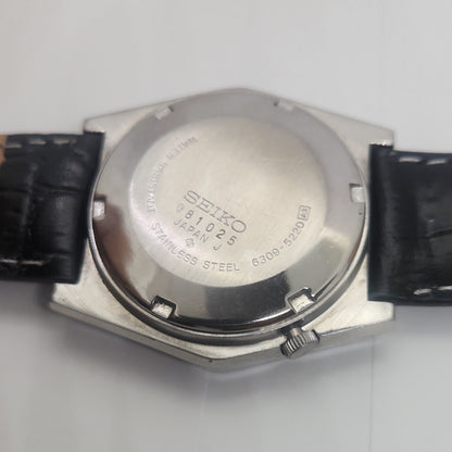 Vintage 1980 Original Seiko 5 Automatic 6309-5220 black face 17 Jewels Day-Date Japanese Men's Wrist Watch OG58