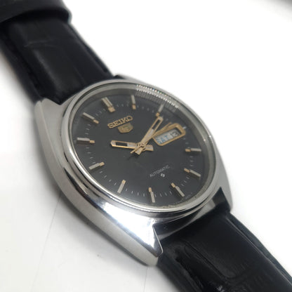 Vintage 1980 Original Seiko 5 Automatic 6309-8840 black face 17 Jewels Day-Date Japanese Men's Wrist Watch OG59