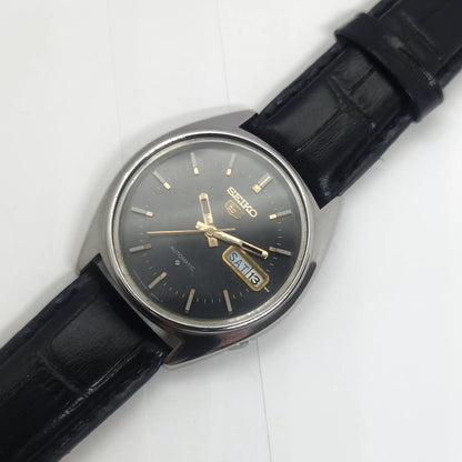 Vintage 1980 Original Seiko 5 Automatic 6309-8840 black face 17 Jewels Day-Date Japanese Men's Wrist Watch OG59