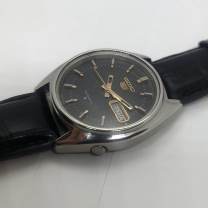 Vintage 1980 Original Seiko 5 Automatic 6309-8840 black face 17 Jewels Day-Date Japanese Men's Wrist Watch OG59