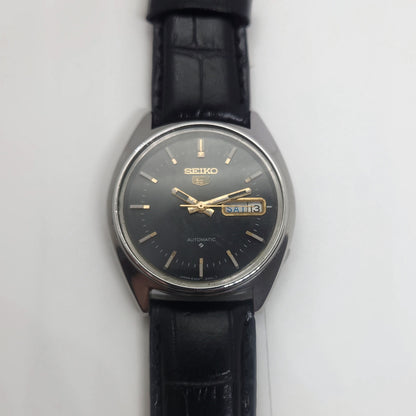 Vintage 1980 Original Seiko 5 Automatic 6309-8840 black face 17 Jewels Day-Date Japanese Men's Wrist Watch OG59