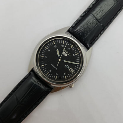 Vintage 1980 Original Seiko 5 Automatic 7009-3041 black face 17 Jewels Day-Date Japanese Men's Wrist Watch OG64