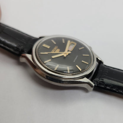 Vintage 1980 Original Seiko 5 Automatic 6319-8130 black face 21 Jewels Day-Date Japanese Men's Wrist Watch OG65