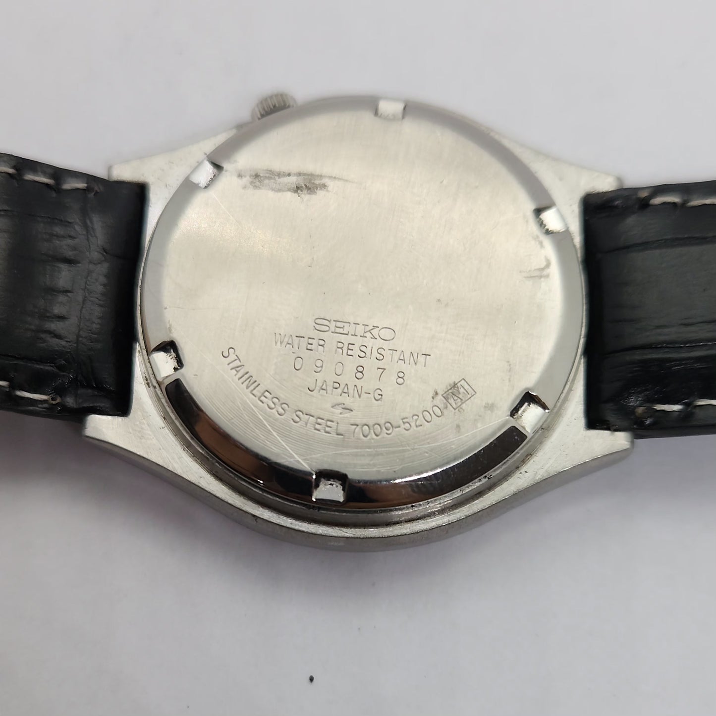 Vintage 1980 Original Seiko 5 Automatic 7009-5200 Blue face 17 Jewels Day-Date Japanese Men's Wrist Watch OG66