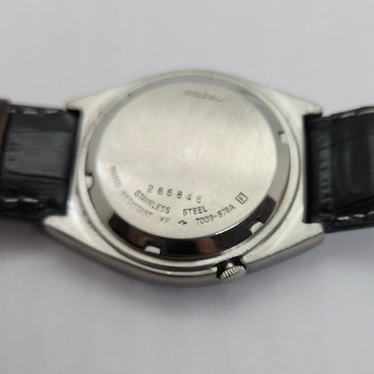 Vintage 1980 Original Seiko 5 Automatic 7009-876A green face 17 Jewels Day-Date Japanese Men's Wrist Watch OG68