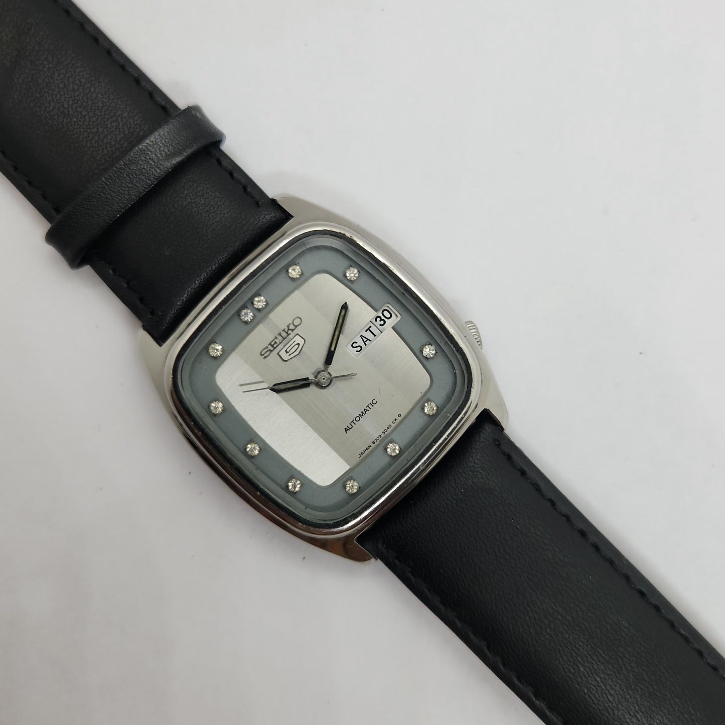 Vintage 1980 Original Seiko 5 Automatic 6309-8140 grey face 17 Jewels Day-Date Japanese Men's Wrist Watch OG69