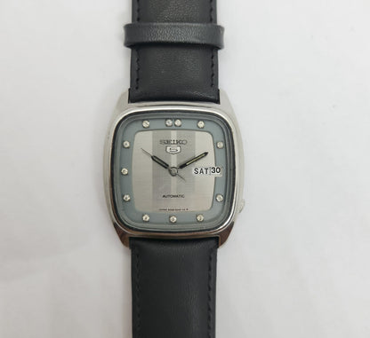 Vintage 1980 Original Seiko 5 Automatic 6309-8140 grey face 17 Jewels Day-Date Japanese Men's Wrist Watch OG69