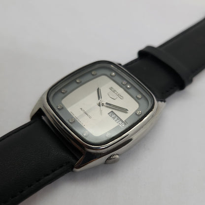 Vintage 1980 Original Seiko 5 Automatic 6309-8140 grey face 17 Jewels Day-Date Japanese Men's Wrist Watch OG69