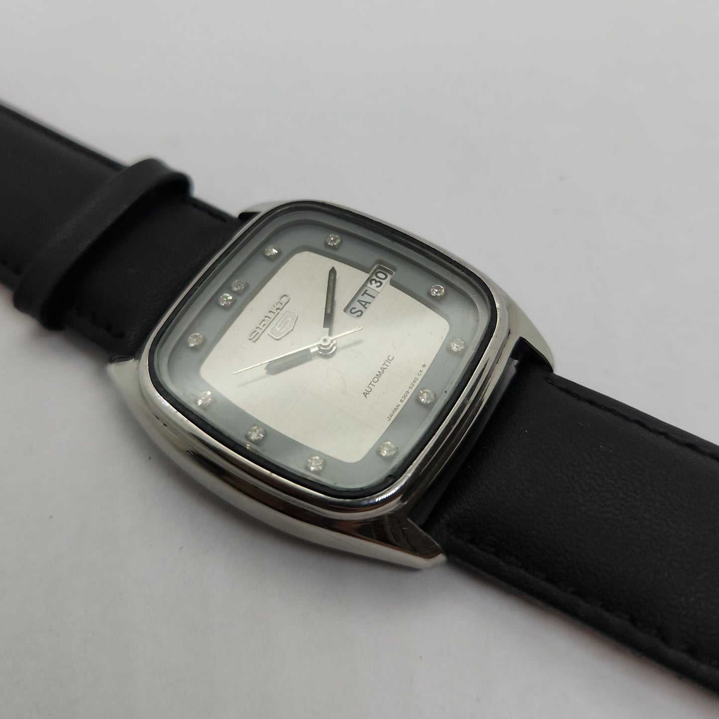 Vintage 1980 Original Seiko 5 Automatic 6309-8140 grey face 17 Jewels Day-Date Japanese Men's Wrist Watch OG69