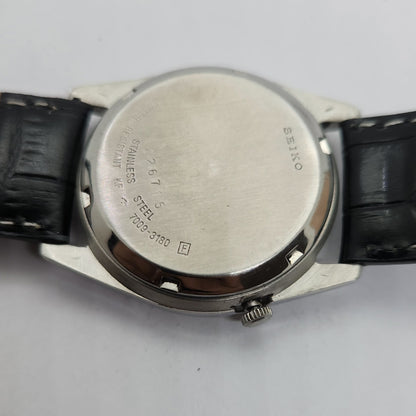 Vintage 1980 Original Seiko 5 Automatic 7009-8180 black face 17 Jewels Day-Date Japanese Men's Wrist Watch OG72