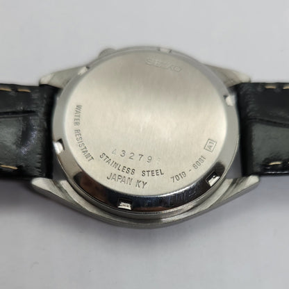 Vintage 1980 Original Seiko 5 Automatic 7019-6061 black face 21 Jewels Day-Date Japanese Men's Wrist Watch OG73