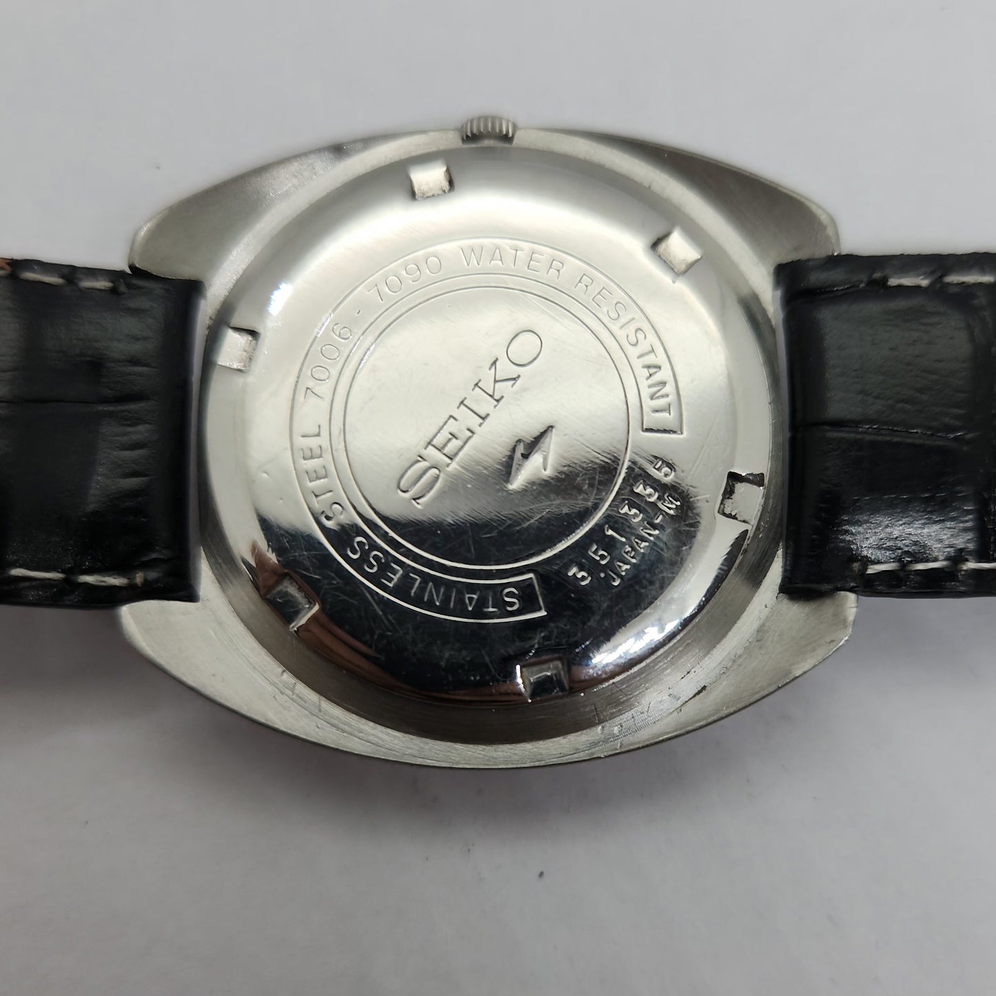 Vintage 1980 Original Seiko 5 Automatic 7006-7090 Blue face 19 Jewels Day-Date Japanese Men's Wrist Watch OG74