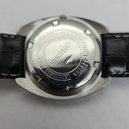 Vintage 1980 Original Seiko 5 Automatic 7006-7090 Blue face 19 Jewels Day-Date Japanese Men's Wrist Watch OG74