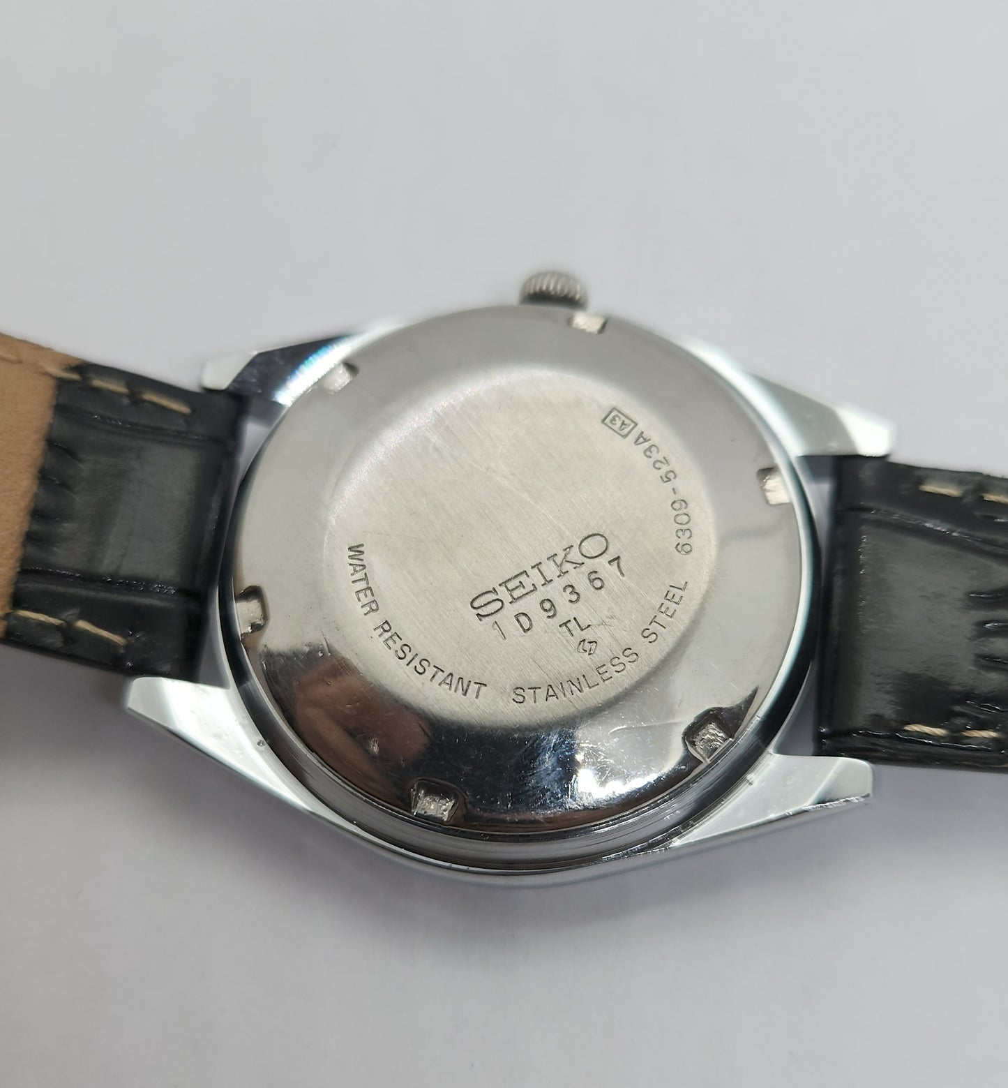 Vintage 1980 Original Seiko 5 Automatic 6309-523A black face 17 Jewels Day-Date Japanese Men's Wrist Watch OG75