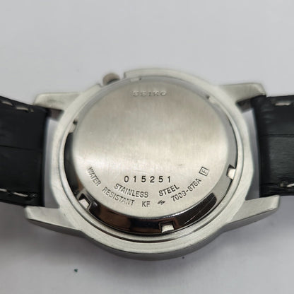 Vintage 1980 Original Seiko 5 Automatic 7009-876A black face 17 Jewels Day-Date Japanese Men's Wrist Watch OG77