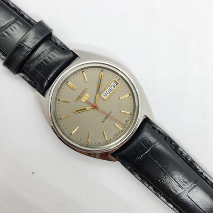 Vintage 1980 Original Seiko 5 Automatic 6309-8840 Grey face 17 Jewels Day-Date Japanese Men's Wrist Watch OG78
