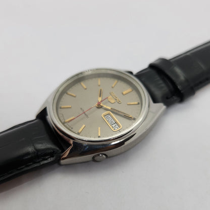 Vintage 1980 Original Seiko 5 Automatic 6309-8840 Grey face 17 Jewels Day-Date Japanese Men's Wrist Watch OG78