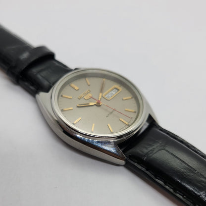 Vintage 1980 Original Seiko 5 Automatic 6309-8840 Grey face 17 Jewels Day-Date Japanese Men's Wrist Watch OG78