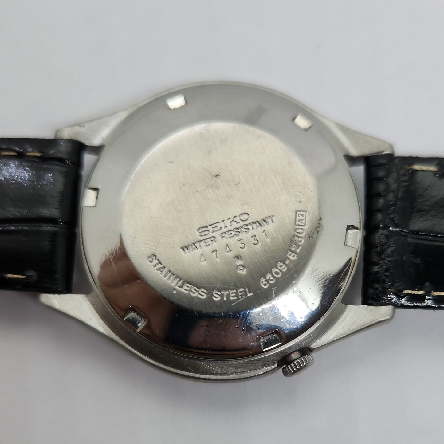 Vintage 1980 Original Seiko 5 Automatic 6309-8230 Grey face 17 Jewels Day-Date Japanese Men's Wrist Watch OG87