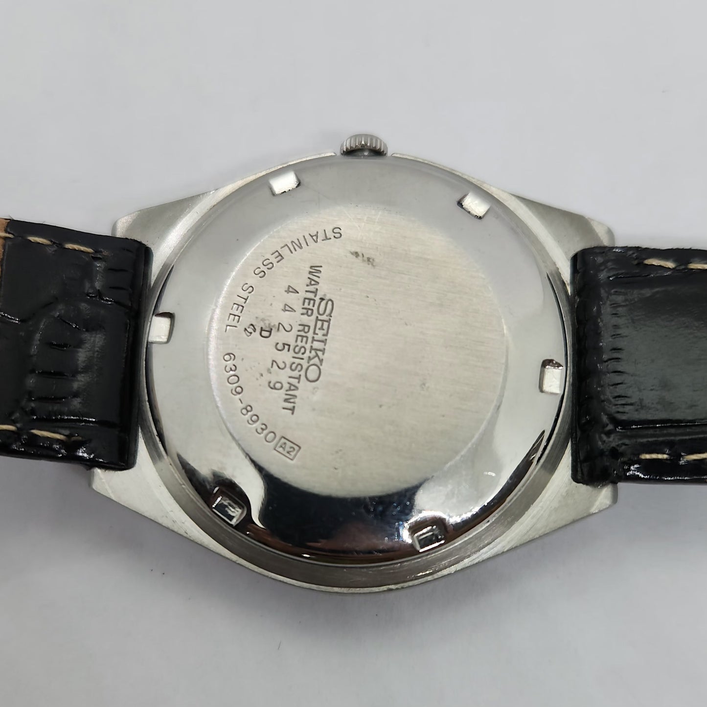Vintage 1980 Original Seiko 5 Automatic 6309-8930 Black face 17 Jewels Day-Date Japanese Men's Wrist Watch OG88