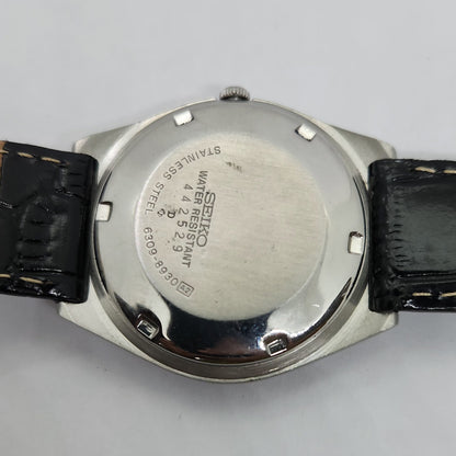 Vintage 1980 Original Seiko 5 Automatic 6309-8930 Black face 17 Jewels Day-Date Japanese Men's Wrist Watch OG88