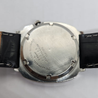 Vintage 1980 Original Seiko 5 Automatic 7009-520A Black face 17 Jewels Day-Date Japanese Men's Wrist Watch OG91