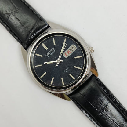 Vintage 1980 Original Seiko 5 Automatic 7009-3040 Black face 17 Jewels Day-Date Japanese Men's Wrist Watch OG94