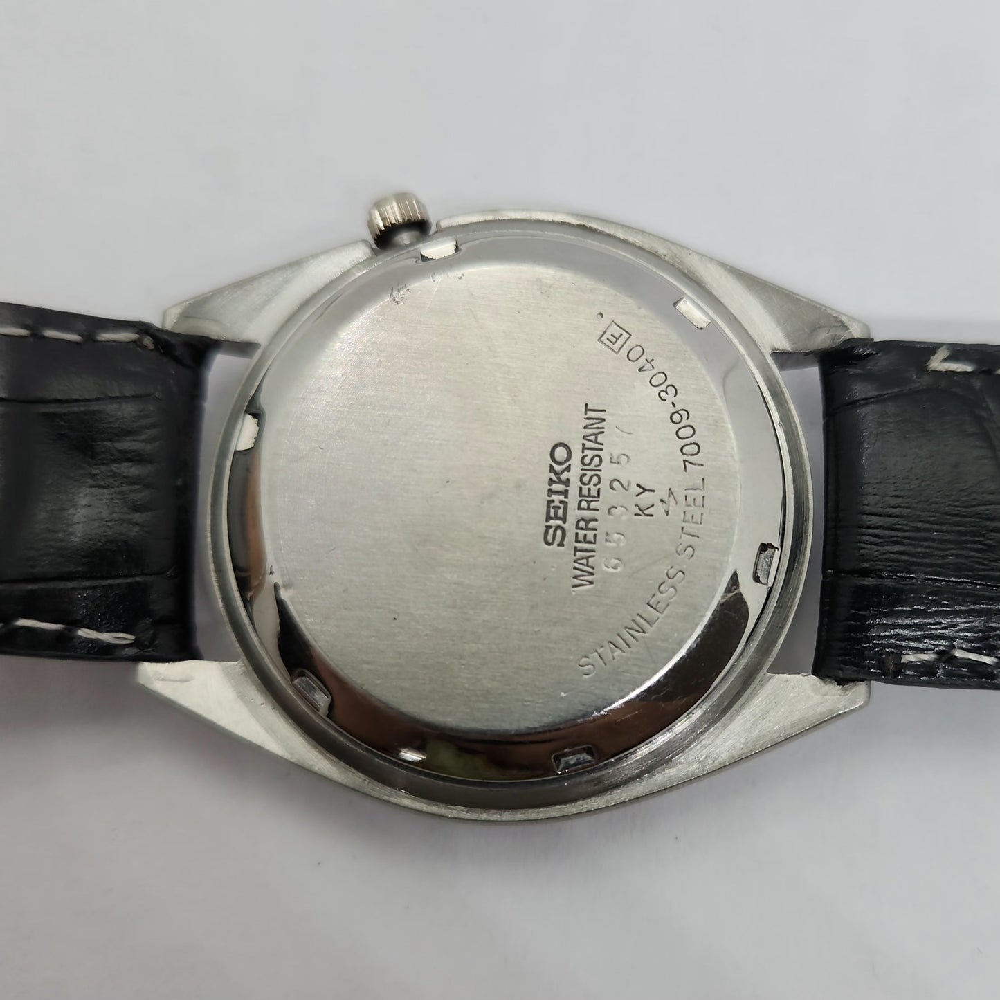 Vintage 1980 Original Seiko 5 Automatic 7009-3040 Black face 17 Jewels Day-Date Japanese Men's Wrist Watch OG94