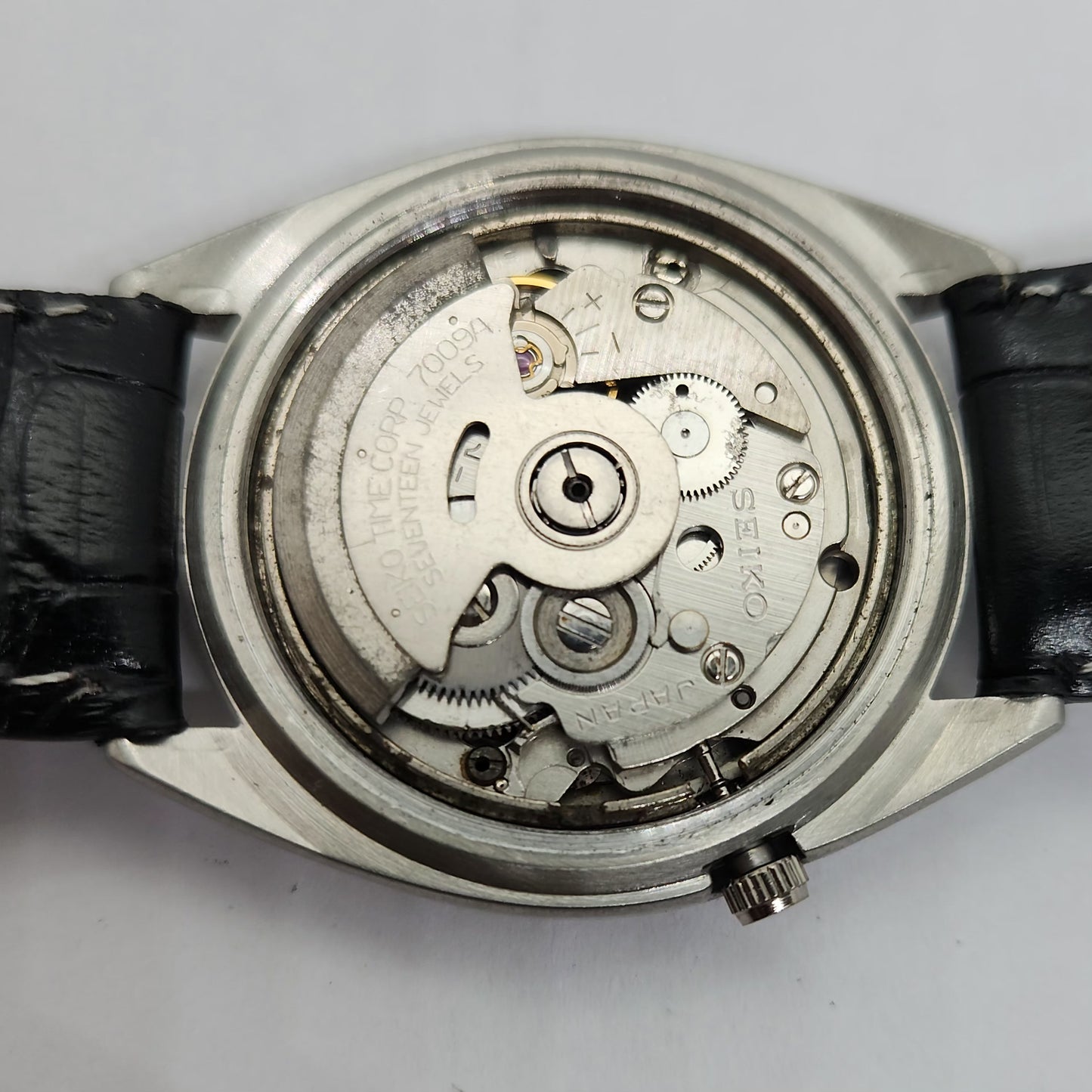 Vintage 1980 Original Seiko 5 Automatic 7009-3040 Grey face 17 Jewels Day-Date Japanese Men's Wrist Watch OG95