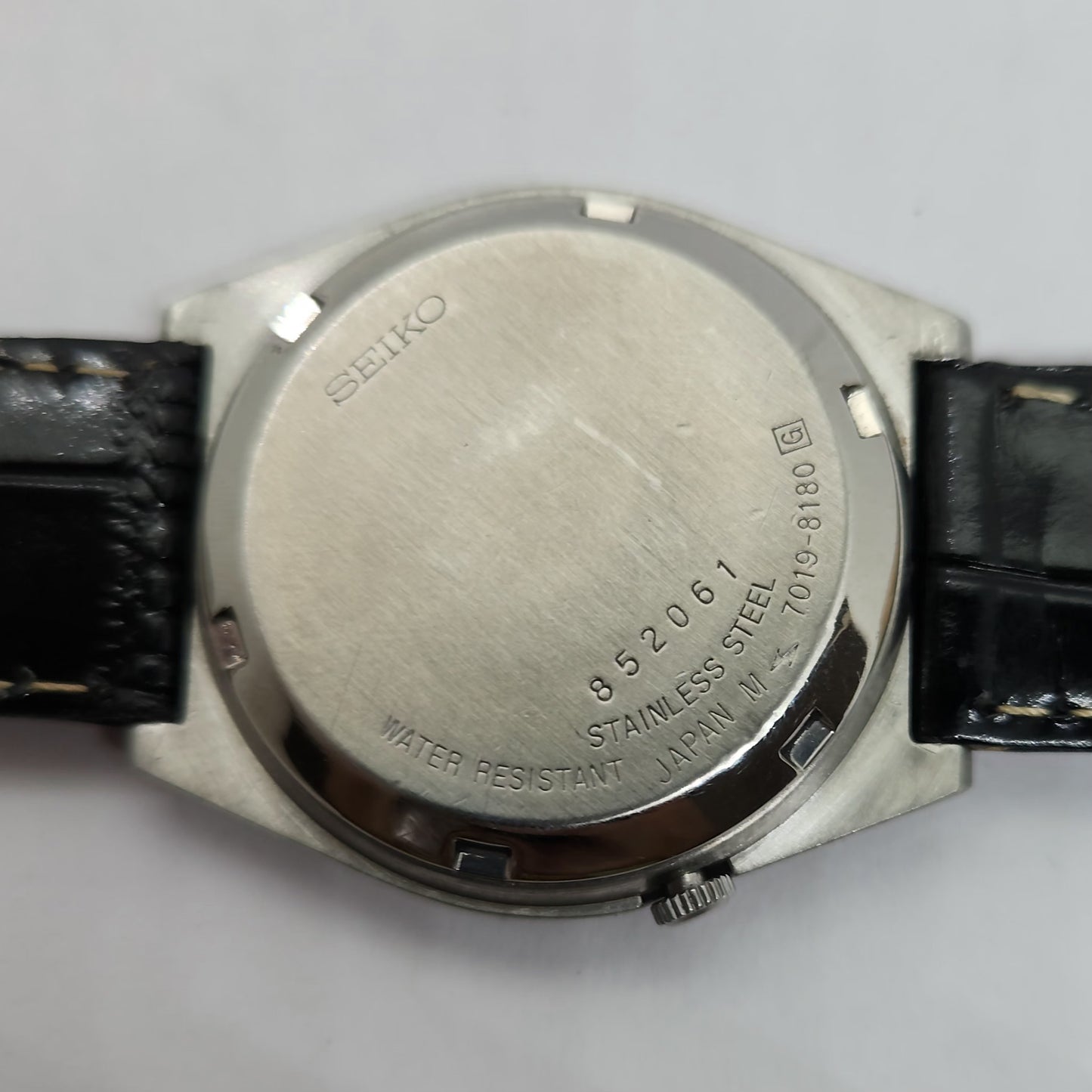 Vintage 1980 Original Seiko 5 Automatic 7019-8180 Black face 21 Jewels Day-Date Japanese Men's Wrist Watch OG96