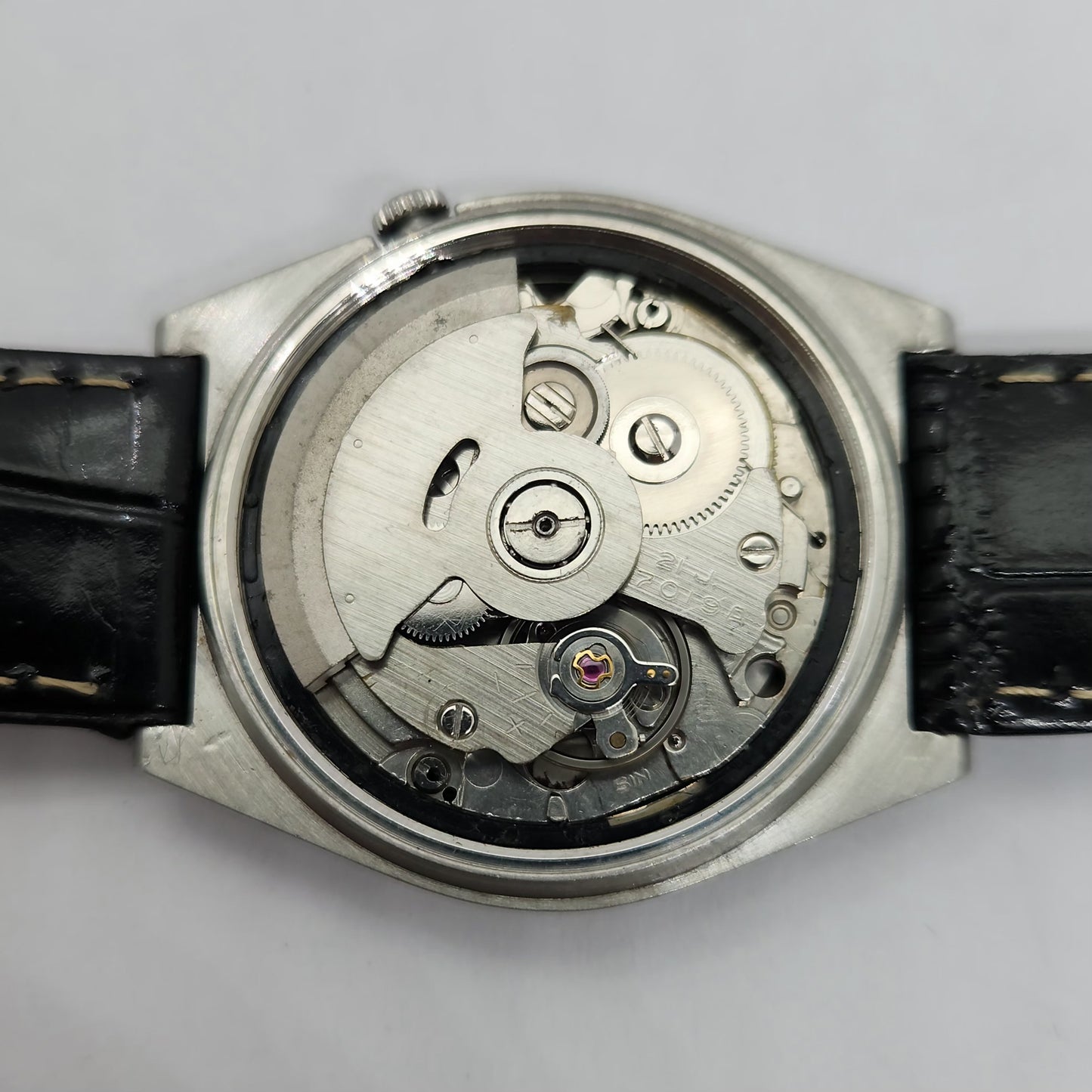Vintage 1980 Original Seiko 5 Automatic 7019-8180 Black face 21 Jewels Day-Date Japanese Men's Wrist Watch OG96