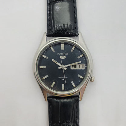 Vintage 1980 Original Seiko 5 Automatic 7009-3100 Black face 17 Jewels Day-Date Japanese Men's Wrist Watch OG97