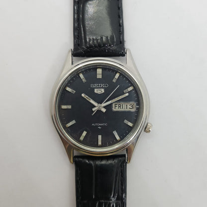 Vintage 1980 Original Seiko 5 Automatic 7009-3100 Black face 17 Jewels Day-Date Japanese Men's Wrist Watch OG97