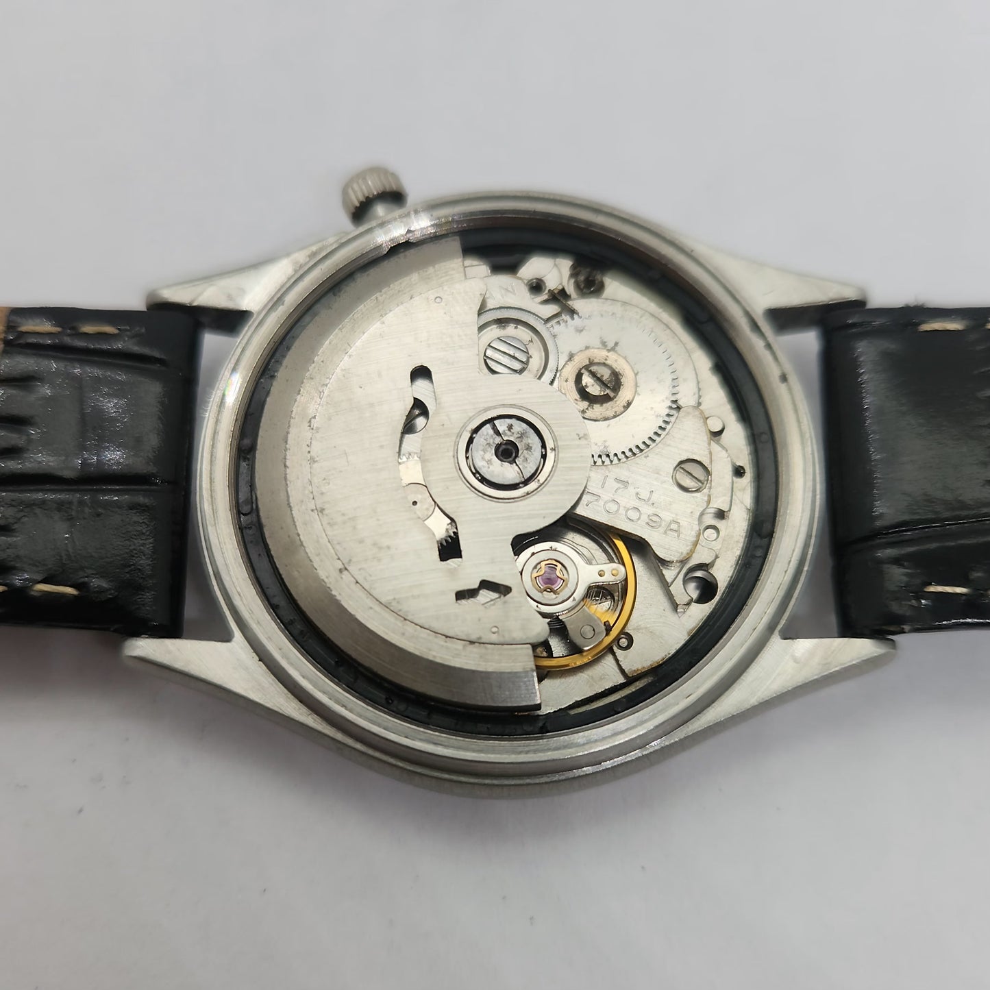 Vintage 1980 Original Seiko 5 Automatic 7009-3100 Black face 17 Jewels Day-Date Japanese Men's Wrist Watch OG97