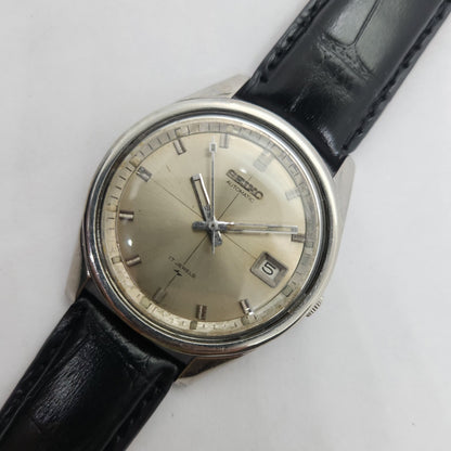 Vintage 1980 Original Seiko 5 Automatic 7005-8060 Silver face 17 Jewels Date Japanese Men's Wrist Watch OG100