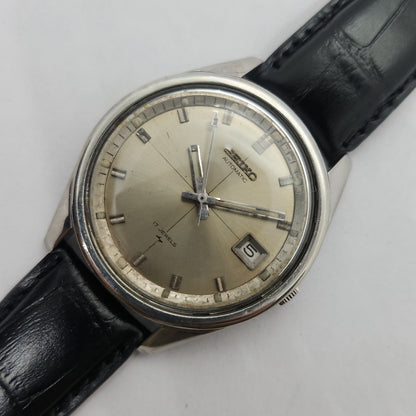 Vintage 1980 Original Seiko 5 Automatic 7005-8060 Silver face 17 Jewels Date Japanese Men's Wrist Watch OG100