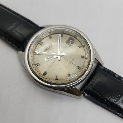 Vintage 1980 Original Seiko 5 Automatic 7005-8060 Silver face 17 Jewels Date Japanese Men's Wrist Watch OG100