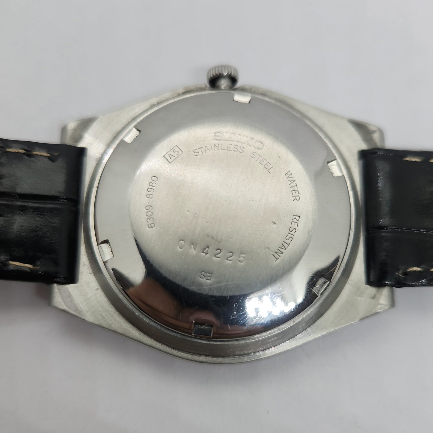 Vintage 1980 Original Seiko 5 Automatic 6309-8980 Black face 17 Jewels Day-Date Japanese Men's Wrist Watch OG101