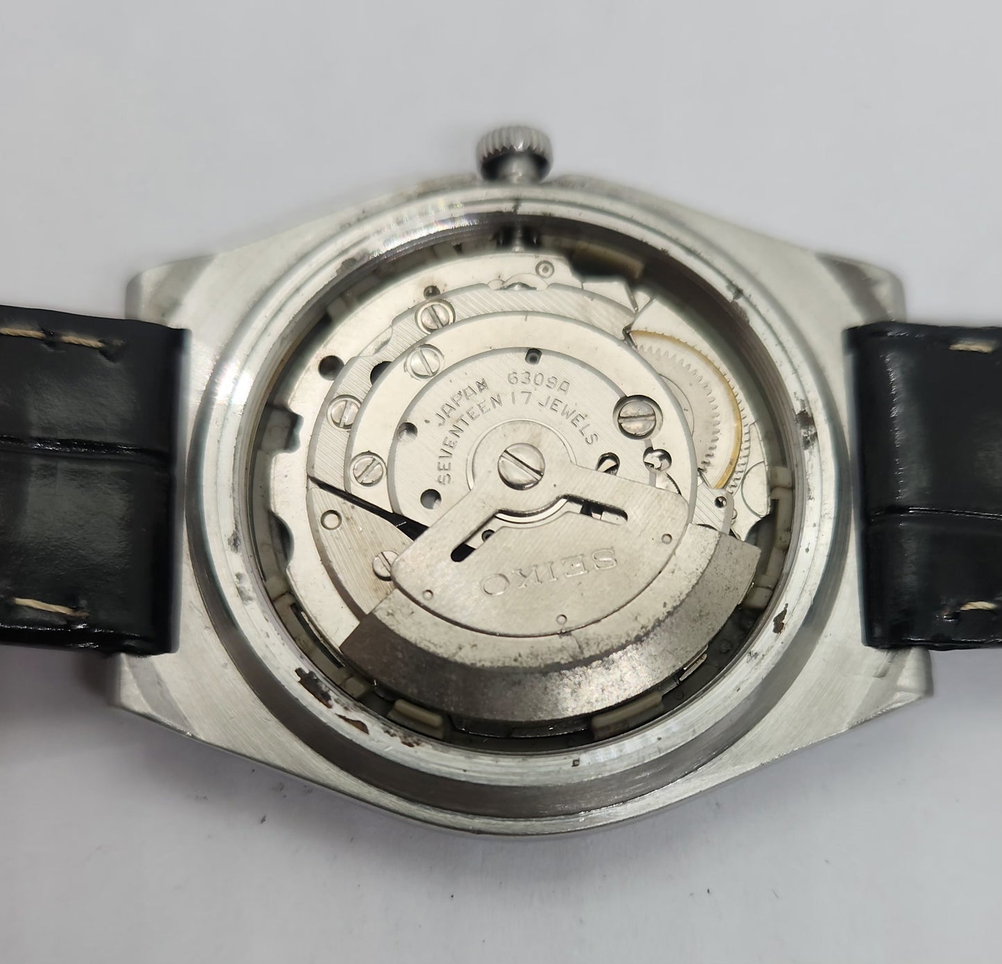 Vintage 1980 Original Seiko 5 Automatic 6309-8980 Black face 17 Jewels Day-Date Japanese Men's Wrist Watch OG101