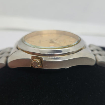 Vintage 1980 Original Seiko 5 Automatic 7s26 Golden face 21 Jewels Day-Date Japanese Men's Wrist Watch OG104