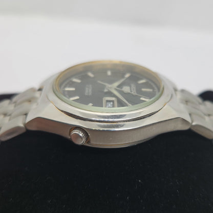 Vintage 1980 Original Seiko 5 Automatic 7s26-01T0 Black face 21 Jewels Day-Date Japanese Men's Wrist Watch OG105