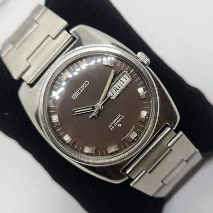 Vintage 1980 Original Seiko 5 Automatic 5506-8040T Brown face 25 Jewels Day-Date Japanese Men's Wrist Watch OG108