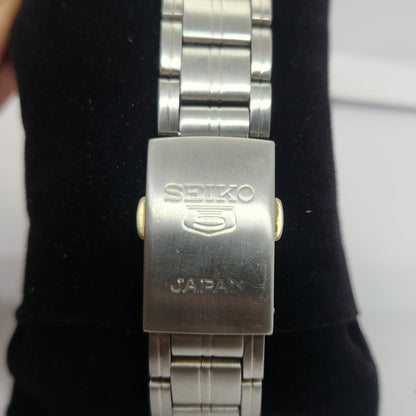 Vintage 1980 Original Seiko 5 Automatic 7s26-01R0 Golden face 21 Jewels Day-Date Japanese Men's Wrist Watch OG109