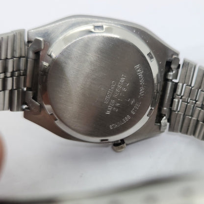 Vintage 1980 Original Seiko 5 Automatic 7009-553A Black face 17 Jewels Day-Date Japanese Men's Wrist Watch OG110