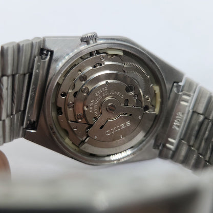 Vintage 1980 Original Seiko 5 Automatic 6349-504A Black face 23 Jewels Day-Date Japanese Men's Wrist Watch OG112