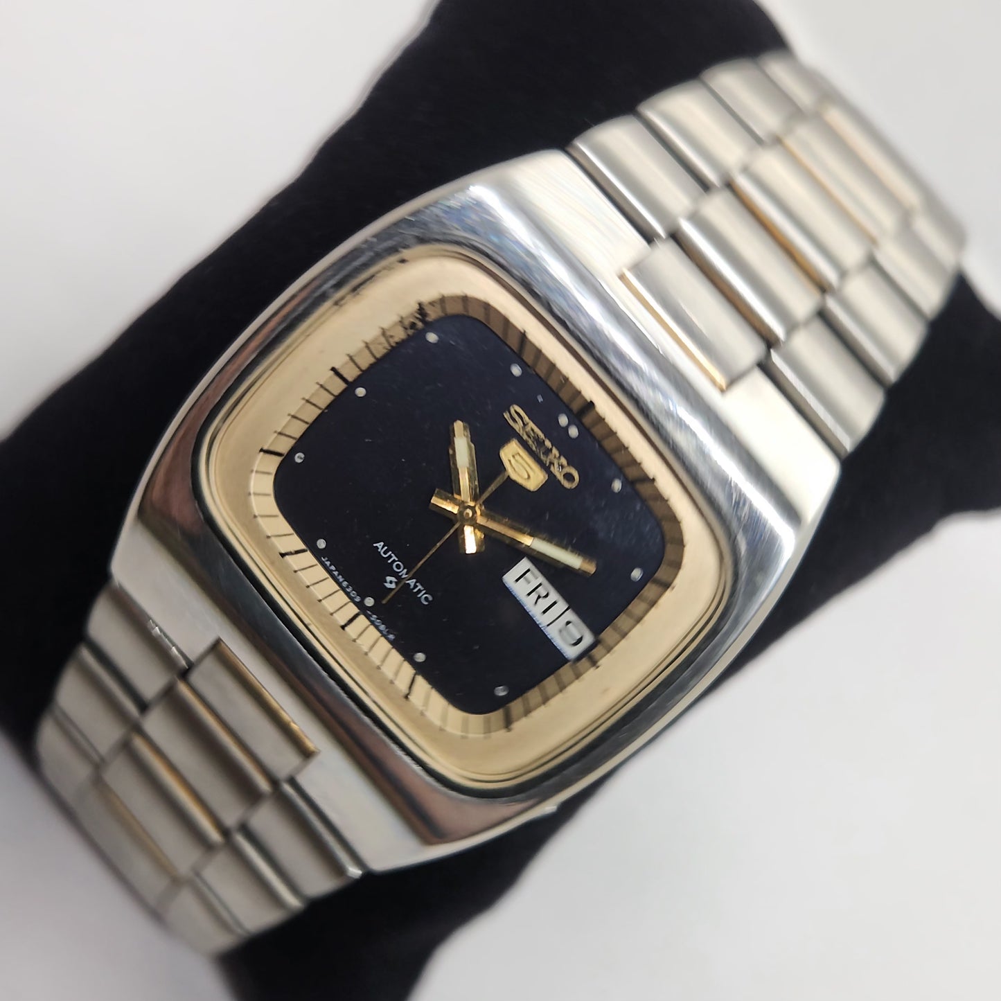 Vintage 1980 Original Seiko 5 Automatic 6309-546B Blue face 17 Jewels Day-Date Japanese Men's Wrist Watch OG115
