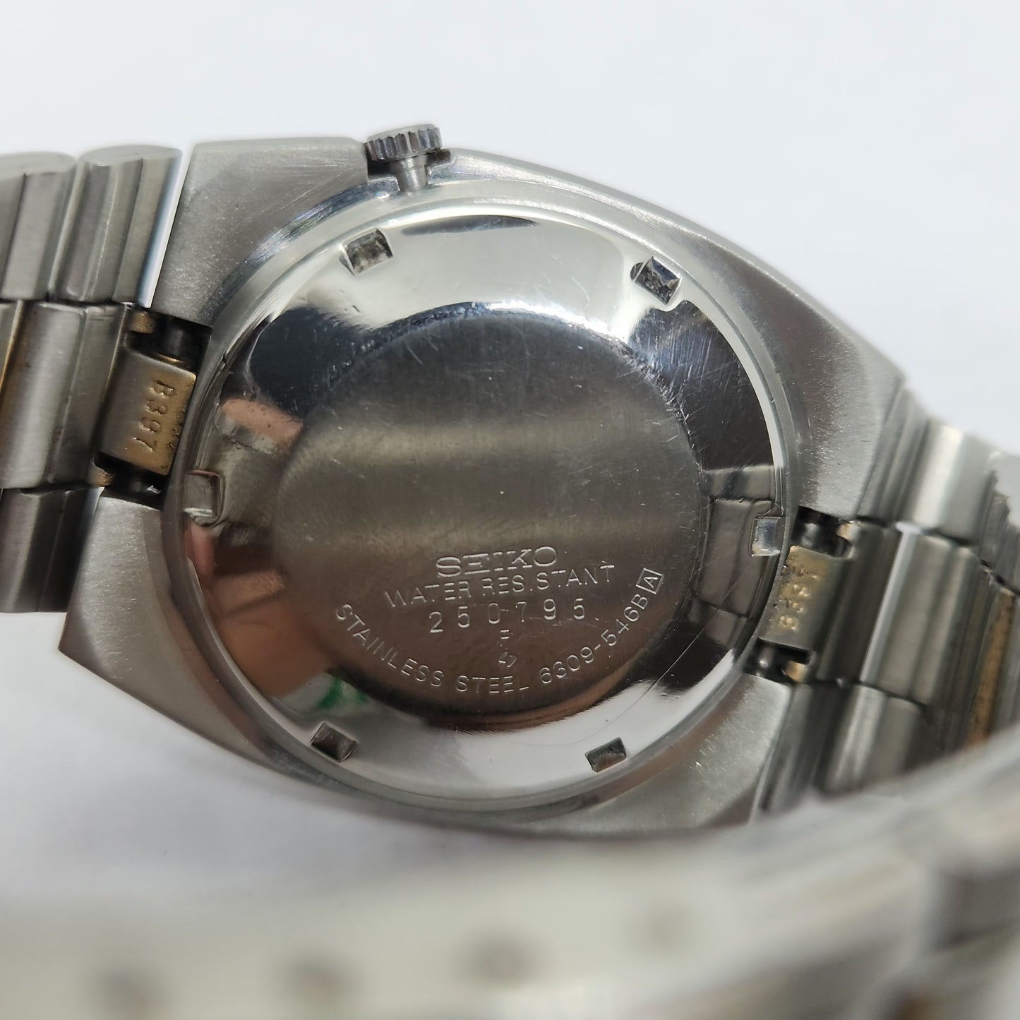 Vintage 1980 Original Seiko 5 Automatic 6309-546B Blue face 17 Jewels Day-Date Japanese Men's Wrist Watch OG115