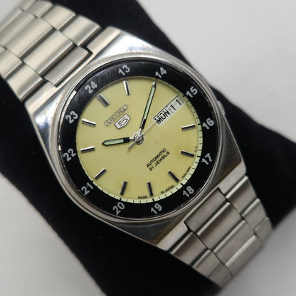 Vintage 1980 Original Seiko 5 Automatic 7s26-3160 Lume face 21 Jewels Day-Date Japanese Men's Wrist Watch OG116