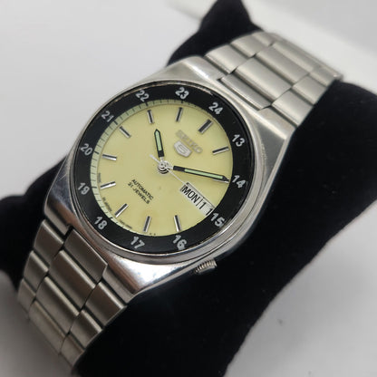 Vintage 1980 Original Seiko 5 Automatic 7s26-3160 Lume face 21 Jewels Day-Date Japanese Men's Wrist Watch OG116